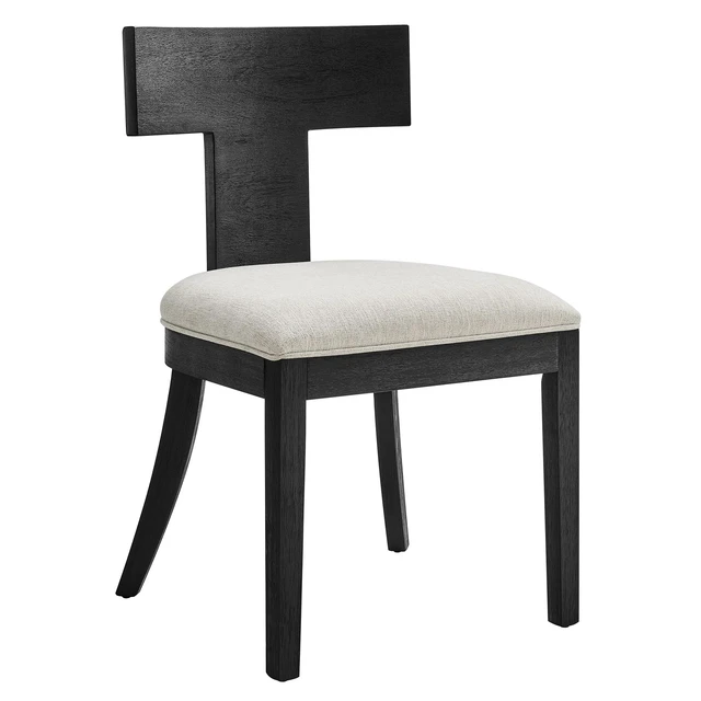 Alt view image 4 of 7 - Peregrine Wood and Fabric Upholstered Dining Chairs Set of 2 by Modway