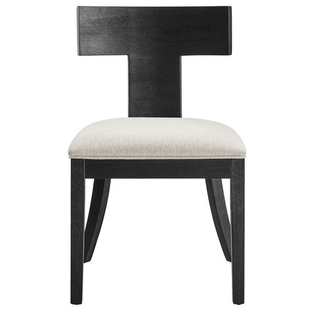 Alt view image 7 of 7 - Peregrine Wood and Fabric Upholstered Dining Chairs Set of 2 by Modway