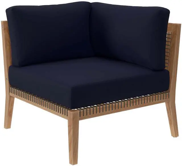 Alt view image 3 of 7 - Clearwater Outdoor Patio Teak Wood Loveseat Gray Graphite EEI-6119-GRY-GPH