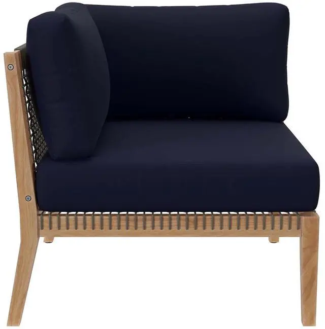 Alt view image 5 of 7 - Clearwater Outdoor Patio Teak Wood Loveseat Gray Graphite EEI-6119-GRY-GPH