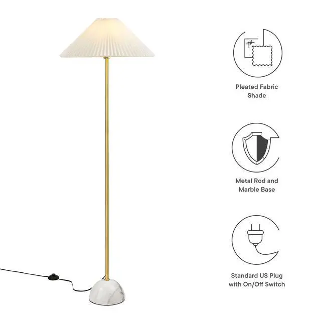 Alt view image 4 of 7 - Illusion Marble Dome Floor Lamp by Modway