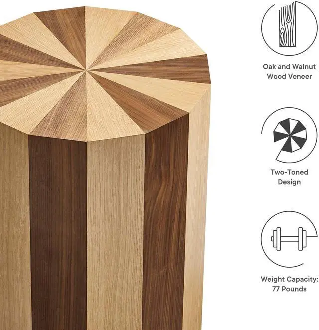 Alt view image 2 of 7 - Twirl Two-Toned Wood Veneer Side Table by Modway EEI-6952-OAK-WAL