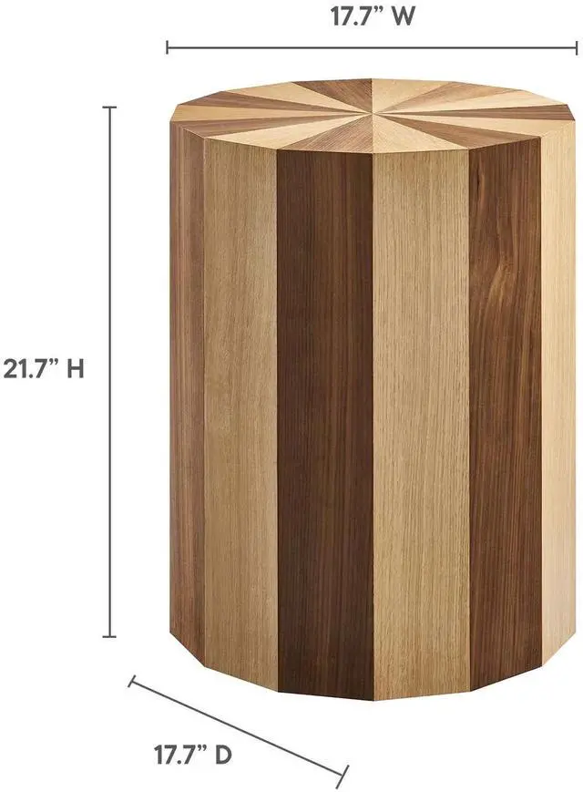 Alt view image 3 of 7 - Twirl Two-Toned Wood Veneer Side Table by Modway EEI-6952-OAK-WAL