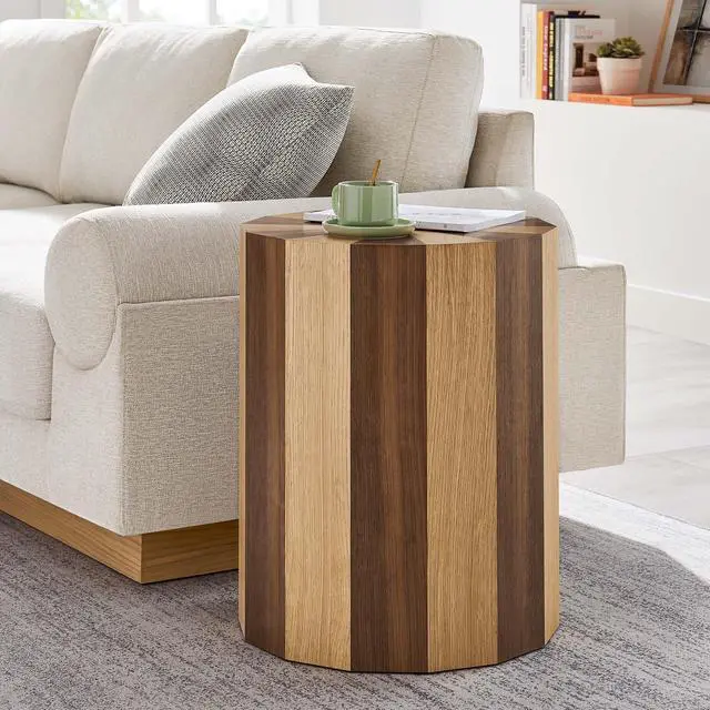 Alt view image 7 of 7 - Twirl Two-Toned Wood Veneer Side Table by Modway EEI-6952-OAK-WAL