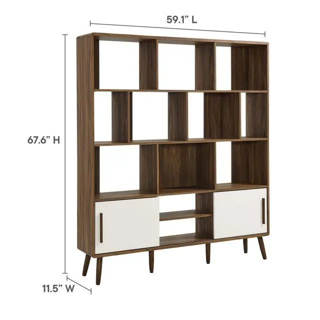 Alt view image 3 of 7 - Transmit Bookcase with Sliding Doors by Modway