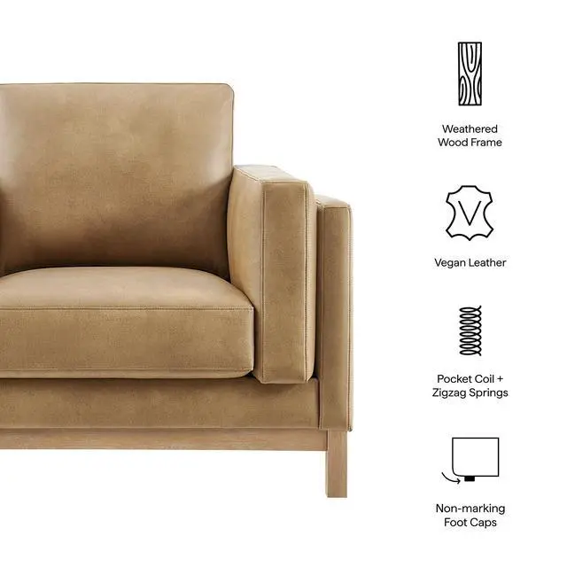 Alt view image 2 of 7 - Roscoe Vegan Leather Armchair by Modway EEI-7337 Modern Upholstered Accent Chair