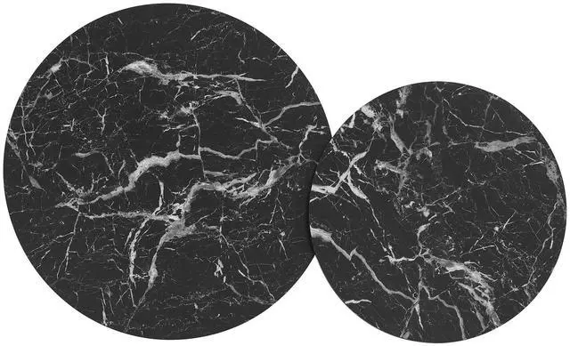 Alt view image 7 of 7 - Fortitude Round Faux Marble Top Nesting Coffee Table Set by Modway EEI-7345-WAL-BLK