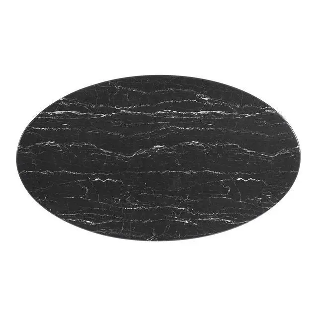 Alt view image 2 of 7 - Lippa 60" Oval Artificial Marble Dining Table