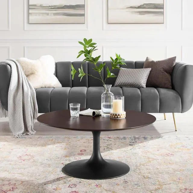 Alt view image 6 of 6 - Lippa 36" Wood Coffee Table Black Cherry Walnut EEI-4882-BLK-CHE