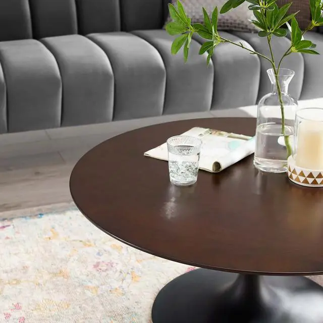 Alt view image 5 of 6 - Lippa 36" Wood Coffee Table Black Cherry Walnut EEI-4882-BLK-CHE
