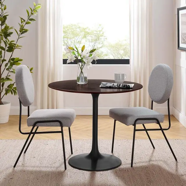 Alt view image 7 of 7 - Lippa 36" Round Wood Dining Table Black Cherry Walnut EEI-4862-BLK-CHE