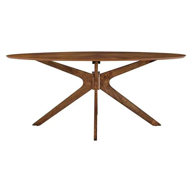 Alt view image 9 of 13 - Crossroads 71" Oval Wood Dining Table Walnut