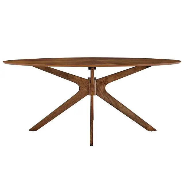Alt view image 8 of 13 - Crossroads 71" Oval Wood Dining Table Walnut