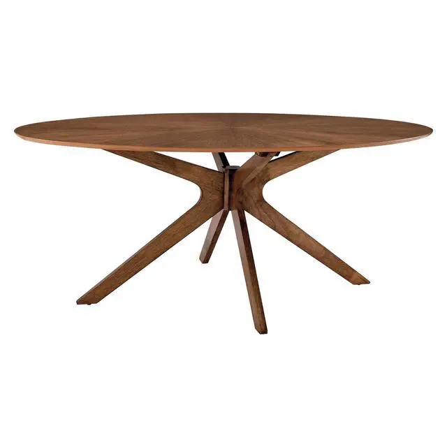 Alt view image 7 of 13 - Crossroads 71" Oval Wood Dining Table Walnut