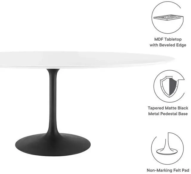 Alt view image 7 of 10 - Lippa 78" Oval Wood Dining Table