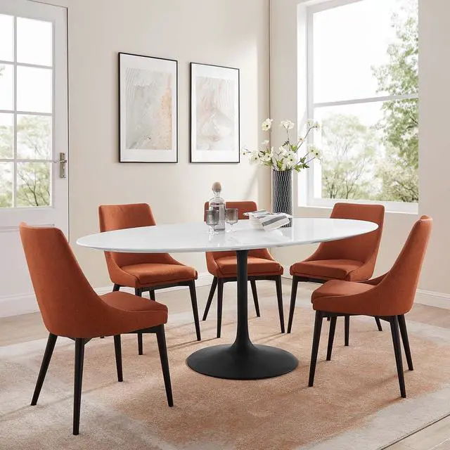 Alt view image 10 of 10 - Lippa 78" Oval Wood Dining Table