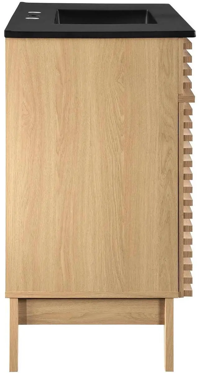 Alt view image 4 of 7 - Render 36" Bathroom Vanity Oak Black EEI-5396-OAK-BLK