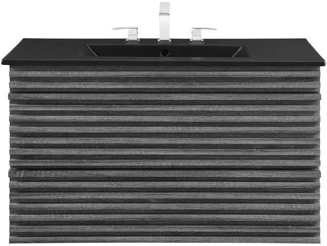 Alt view image 2 of 7 - Render 36" Wall-Mount Bathroom Vanity Charcoal Black EEI-5395-CHA-BLK