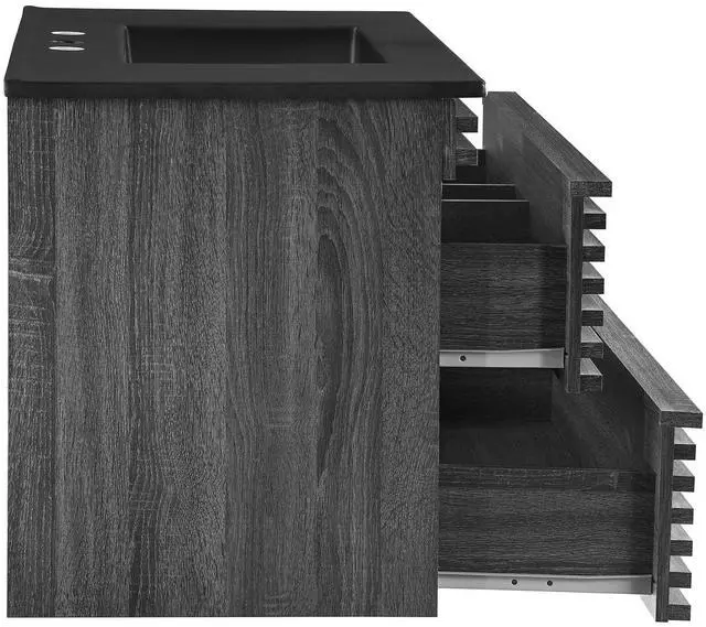 Alt view image 4 of 7 - Render 36" Wall-Mount Bathroom Vanity Charcoal Black EEI-5395-CHA-BLK