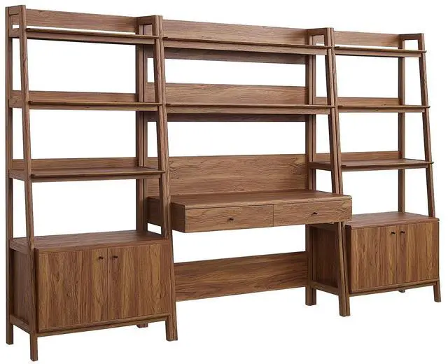 Main image of Bixby 3-Piece Wood Office Desk and Bookshelf
