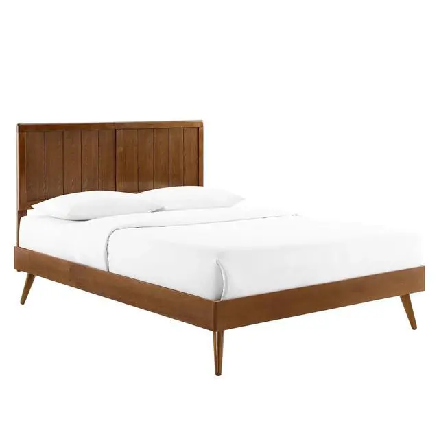 Main image of Alana Queen Wood Platform Bed With Splayed Legs Walnut MOD-6379-WAL