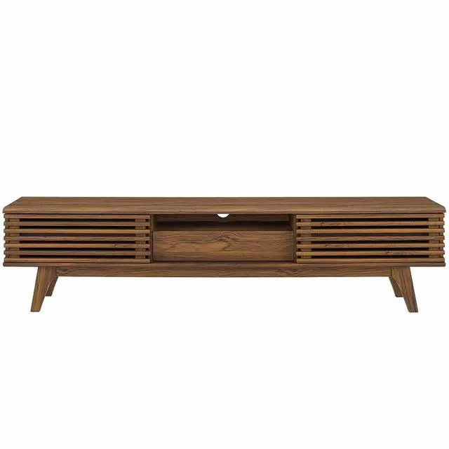 Alt view image 3 of 6 - Render 70" TV Stand Walnut EEI-3305-WAL-WAL