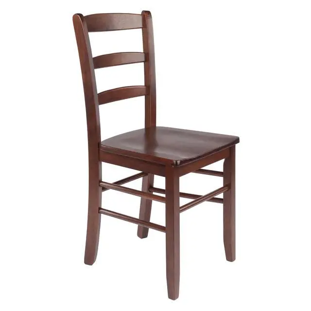 Alt view image 9 of 11 - Set Of 2 Ladder Back Chair, Rta, Anitque Walnut By Winsome Wood
