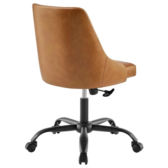 Alt view image 3 of 7 - Designate Swivel Vegan Leather Office Chair by Modway