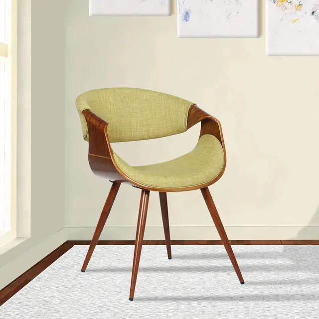 Alt view image 2 of 7 - Butterfly Mid-Century Dining Chair in Walnut Finish and Green Fabric