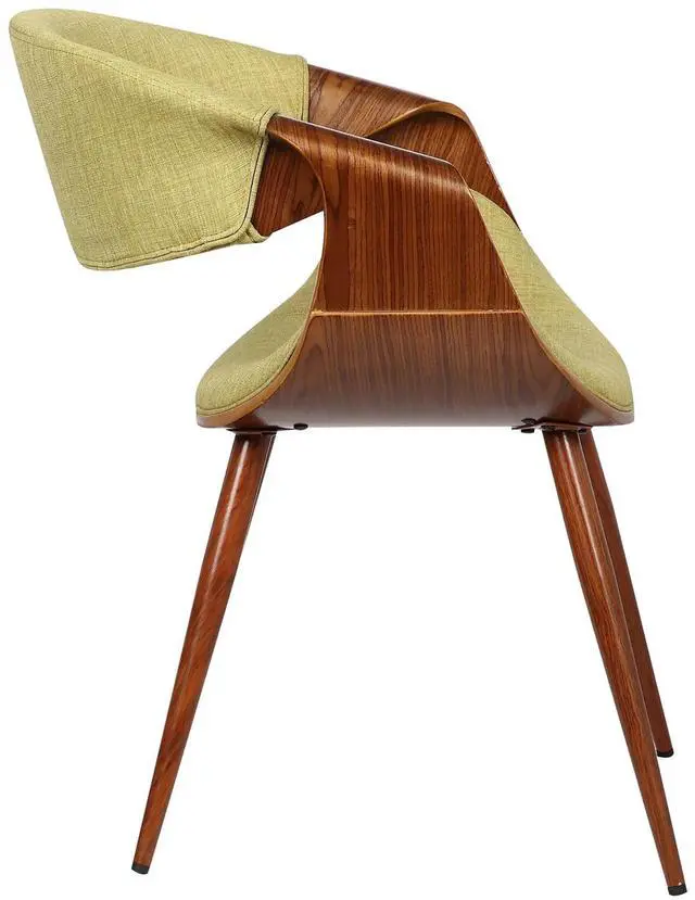 Alt view image 4 of 7 - Butterfly Mid-Century Dining Chair in Walnut Finish and Green Fabric