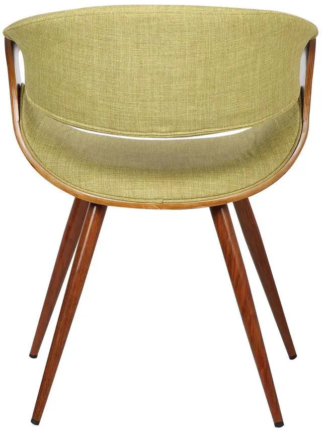 Alt view image 5 of 7 - Butterfly Mid-Century Dining Chair in Walnut Finish and Green Fabric