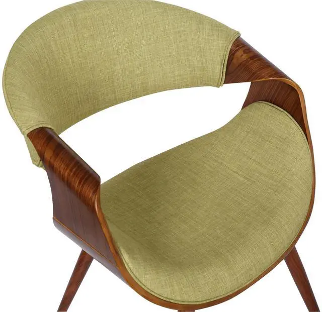 Alt view image 7 of 7 - Butterfly Mid-Century Dining Chair in Walnut Finish and Green Fabric