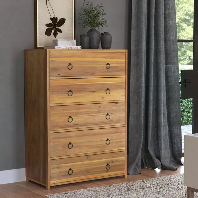 Alt view image 4 of 7 - Lark 5 Drawer Dresser in Light Brown 5672312