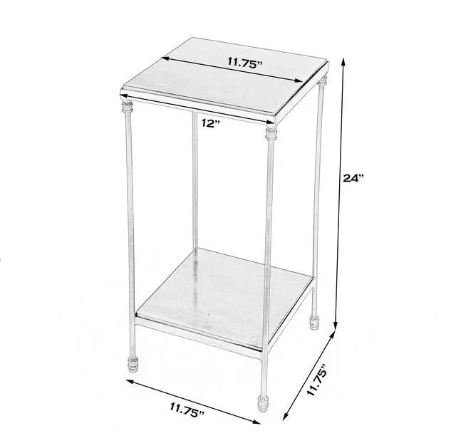 Alt view image 4 of 6 - Imogen Marble Side Table in White 5619425