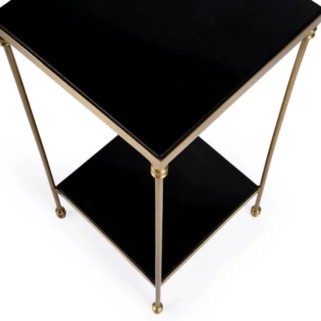 Alt view image 2 of 7 - Imogen Iron and Granite Side Table in Black 5619414