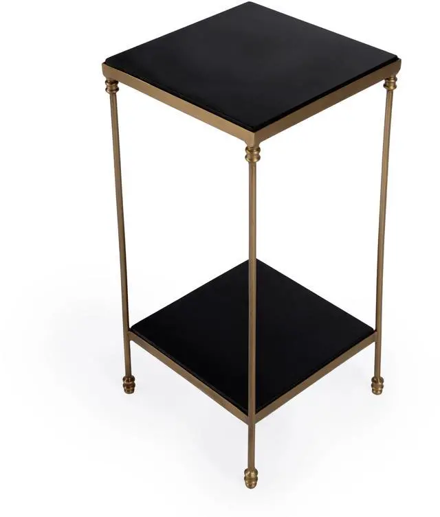 Alt view image 3 of 7 - Imogen Iron and Granite Side Table in Black 5619414