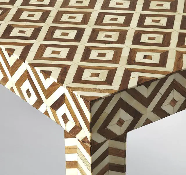 Alt view image 4 of 4 - Crispin Wood & Bone Inlay 48"W Bench in Light Brown 4498338