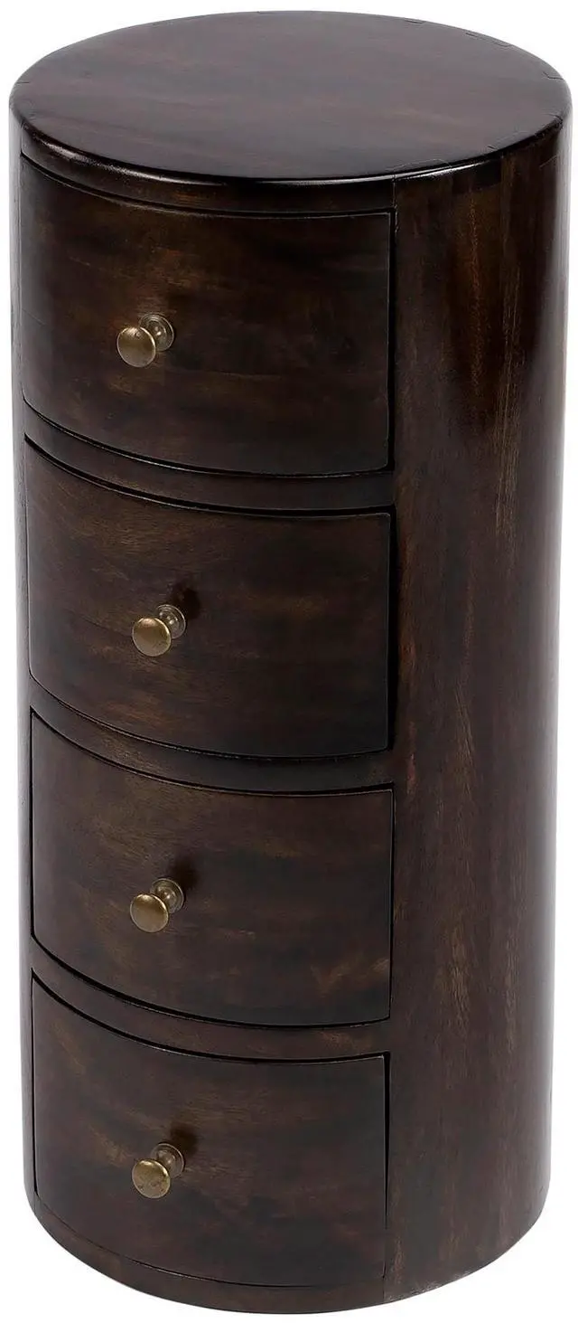 Main image of Liam Wood End Table with Storage in Dark Brown 1176117