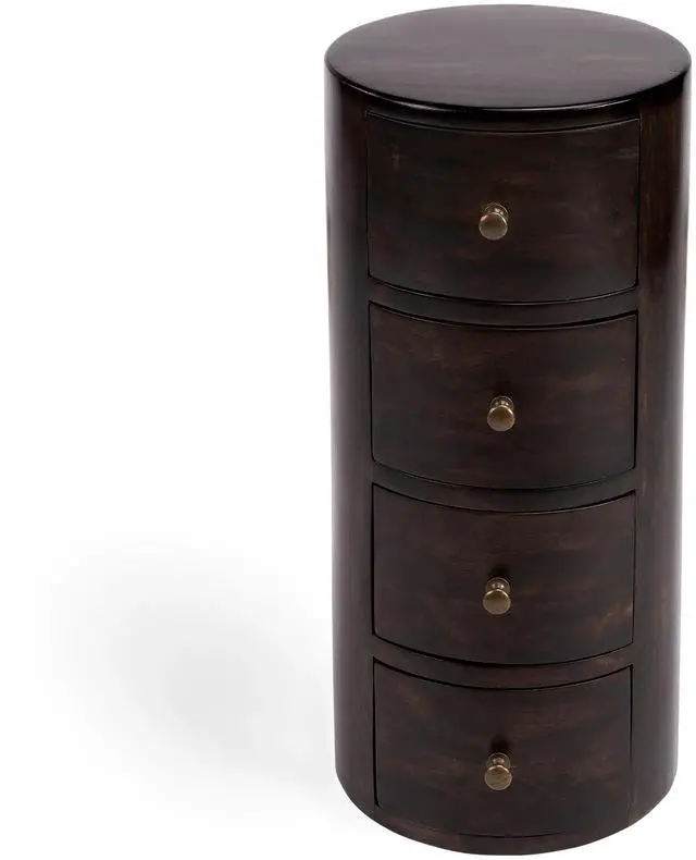 Alt view image 4 of 7 - Liam Wood End Table with Storage in Dark Brown 1176117