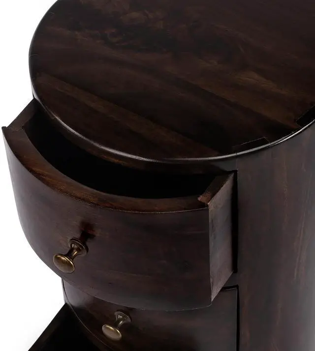 Alt view image 7 of 7 - Liam Wood End Table with Storage in Dark Brown 1176117