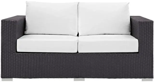 Alt view image 4 of 7 - Convene Outdoor Patio Loveseat Espresso