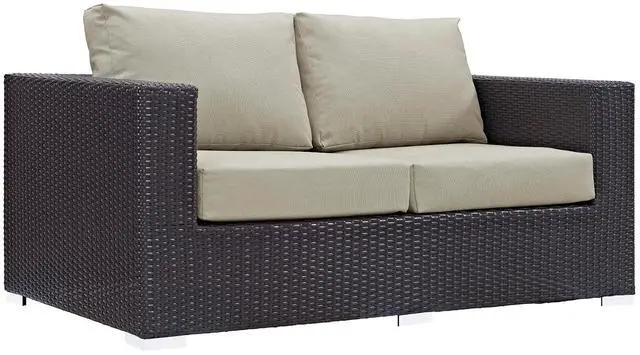 Alt view image 6 of 7 - Convene Outdoor Patio Loveseat Espresso