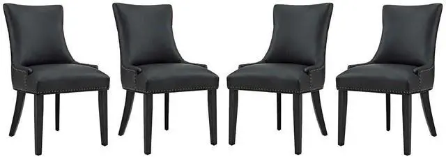 Alt view image 5 of 8 - Marquis Dining Chair Faux Leather Set of 4 - Black