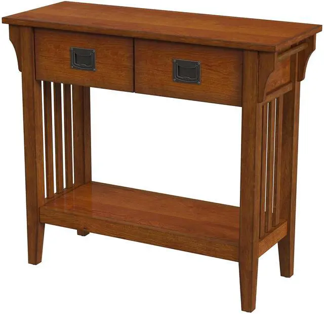 Main image of Larina Burl 2- Drawer Console Table in Medium Brown 5217101