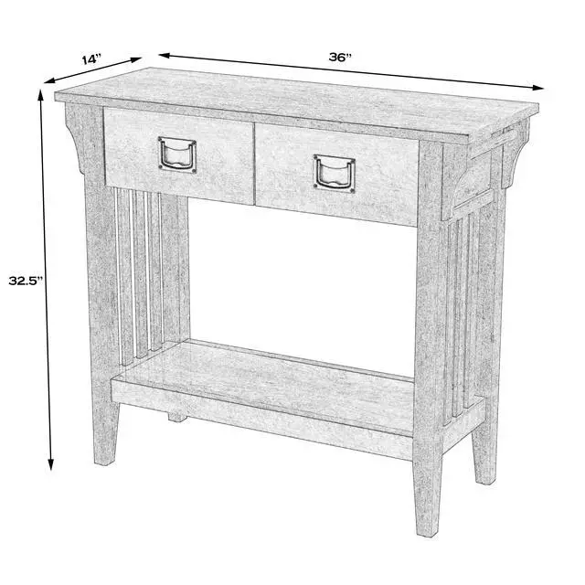 Alt view image 6 of 7 - Larina Burl 2- Drawer Console Table in Medium Brown 5217101
