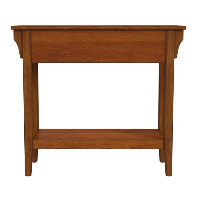 Alt view image 7 of 7 - Larina Burl 2- Drawer Console Table in Medium Brown 5217101