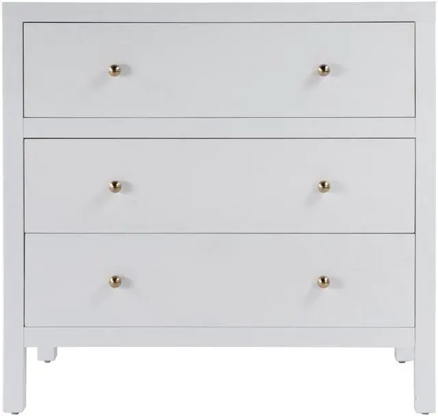 Alt view image 3 of 7 - Nora 3-Drawer Chest in White 5731477