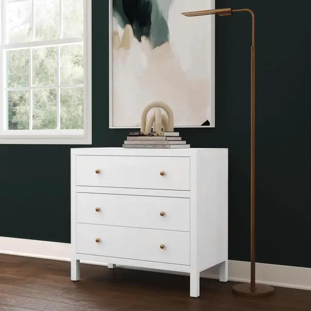 Alt view image 4 of 7 - Nora 3-Drawer Chest in White 5731477