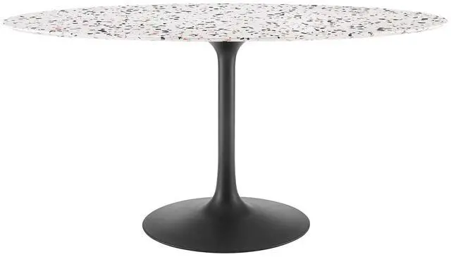 Main image of Lippa 60" Oval Dining Table - Terrazzo, Walnut Wood Grain, and Wood Grain Options