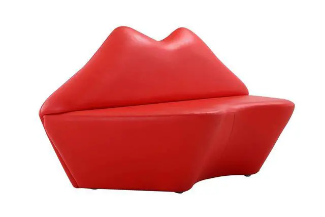 Alt view image 4 of 7 - Kiss Modern Vegan Leather Loveseat in Red LS010-RD